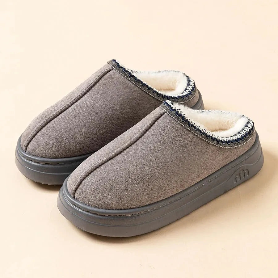 Fleece Thick Sole Outdoor Slip-On Cotton Moccasin Winter New Women's Snow Boots Shoes